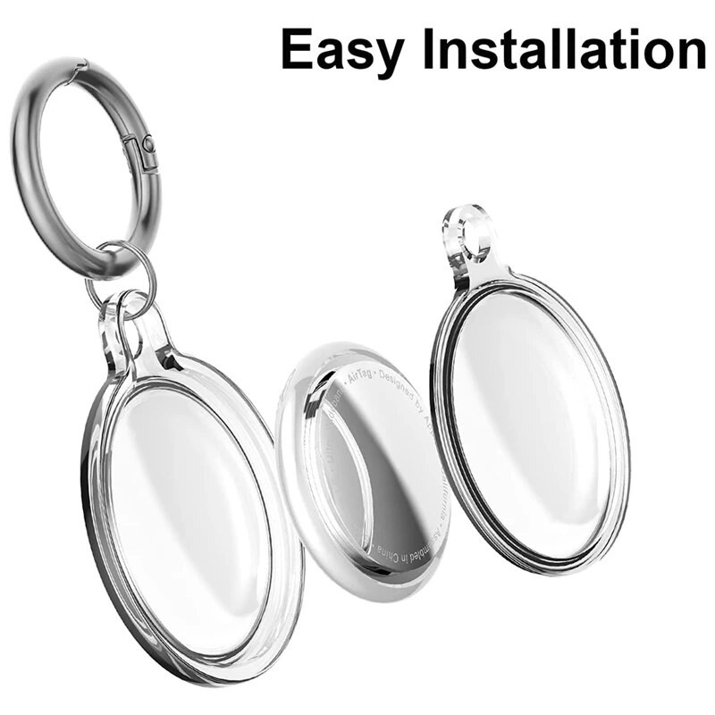 4 пакета защитен калъф за Apple Airtag Силиконов ключодържател, съвместим с държач за въздушен етикет с ключодържател