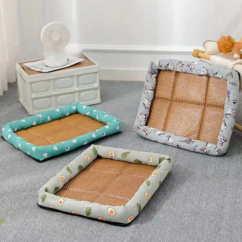 MADDEN Summer Cat Bed Леко дишащо Pet Rattan Mat Котешко гнездо Mat Ice Nest Dog Bed Cat Cool Nest Малки кучета
