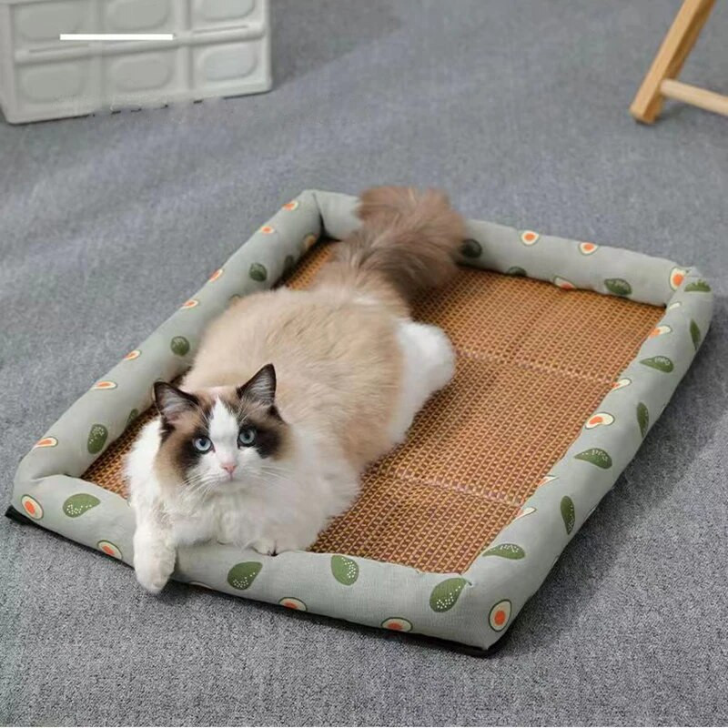 MADDEN Summer Cat Bed Леко дишащо Pet Rattan Mat Котешко гнездо Mat Ice Nest Dog Bed Cat Cool Nest Малки кучета
