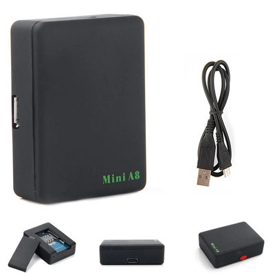 Mini Global Locator A8 Realtime Vehicle Bike Car GSM/GPRS/GPS Tracker Nyomon követés (csatlakozó nélkül) Hordozható GPS elvesztésgátló riasztó