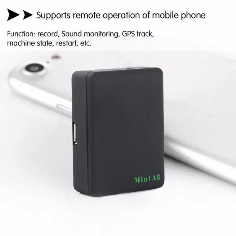 Мини глобален локатор A8 в реално време, превозно средство, велосипед, автомобил, GSM/GPRS/ GPS тракер за проследяване（Без щепсел）Преносима GPS аларма против загуба