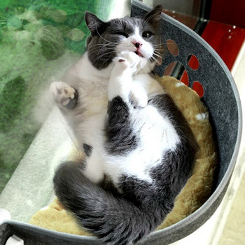 Αιώρα παραθύρου γάτας με ισχυρές βεντούζες Pet Kitty κρεμαστό κρεβάτι ύπνου Αποθήκευση τσόχα Ζεστά κατοικίδια Κλουβί με ηλιόλουστη θέση κρεβάτια