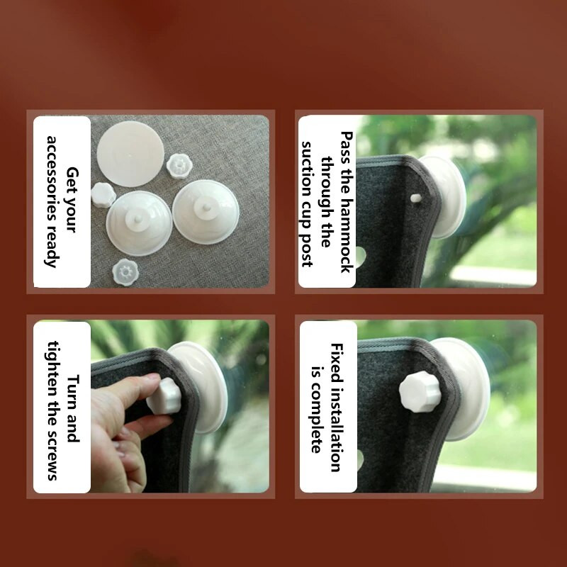 Хамак за котешки прозорец със здрави вендузи Коте за домашни любимци Висящо спално легло за съхранение Филц Топла клетка за домашни любимци Слънчеви седалки Легла