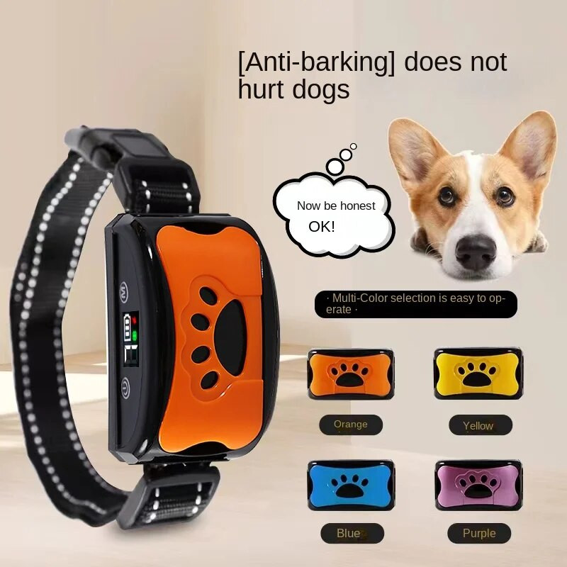 Dropship Pet Dog Anti Barking Device USB Electric Ultrasonic Dogs Training Collar Dog Stop Barking Vibration Anti Bark Collar