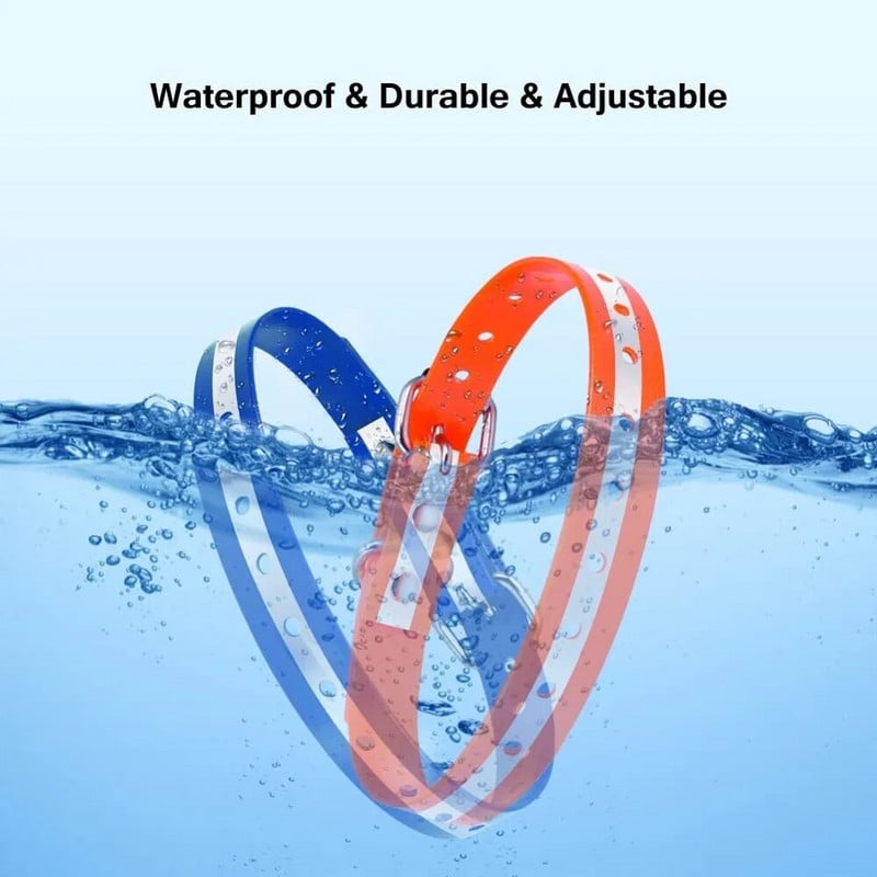 Koerte kaelarihmade rihm, asenduskaelarihm põrutust peegeldava sinise ja oranži TPU kaelarihma jaoks, reguleeritav klassikaline koera kaelarihm