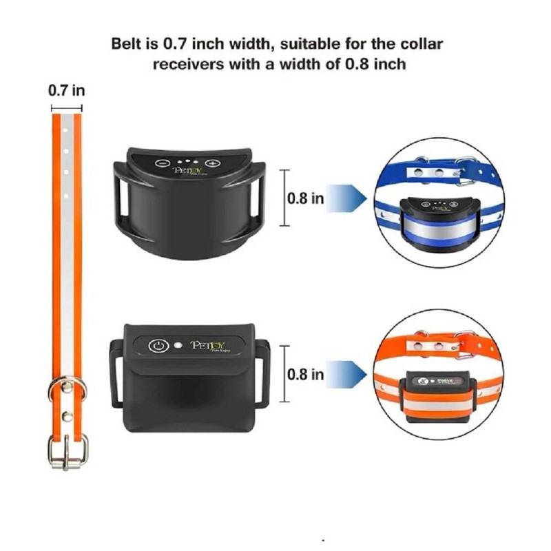 Koerte kaelarihmade rihm, asenduskaelarihm põrutust peegeldava sinise ja oranži TPU kaelarihma jaoks, reguleeritav klassikaline koera kaelarihm