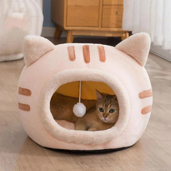Ημι-κλειστό κρεβάτι γάτας Αντιολισθητικό κρεβάτι κατοικίδιων κατοικίδιων ρείθρων γατάκι Σπίτι εσωτερικού χώρου ύπνου γάτες σε σπήλαιο βελούδινο πτυσσόμενο μικρό σκυλί Σκηνή