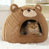 HOOPET Cats House Kutyaágy Beltéri hálóágy Puha macskabarlang Téli meleg cicafészek kiskutya kennel kisállattermékek