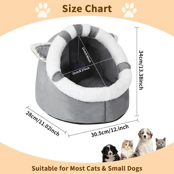 Котешко легло Pet Cave Bed Мека котешка къща Уютна палатка Cat Nest Bed Warm Cat Cave Sleeping Bed for Cats Puppy Cosy Pet Cushion Bed
