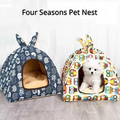 Four Seasons Pet Nest Bracket Den Téli Meleg Kutya Macska Fészek Mongol táska Kivehető Mosható Teddy Pet House cica kiskutya villa