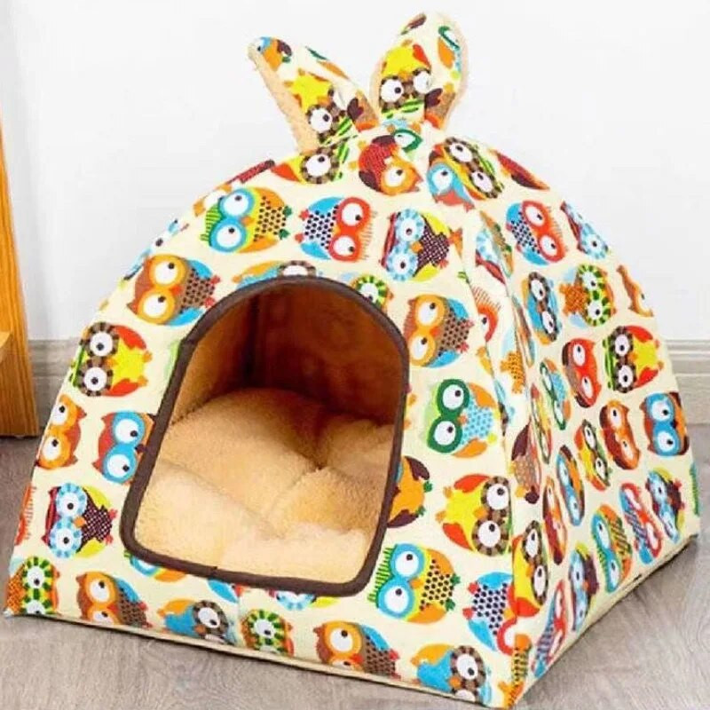 Four Seasons Pet Nest Bracket Den Winter Warm Dog Cat Nest Монголска чанта Подвижна миеща се плюшена къща за домашни любимци Коте Кученце Вила