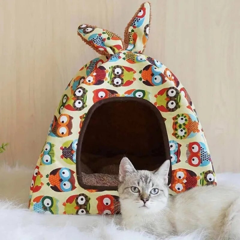 Four Seasons Pet Nest Bracket Den Winter Warm Dog Cat Nest Монголска чанта Подвижна миеща се плюшена къща за домашни любимци Коте Кученце Вила