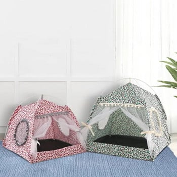 Нова удобна и дишаща лятна колиба за котки Развъдник за кучета Малка палатка, която може да се сваля и може да се пере