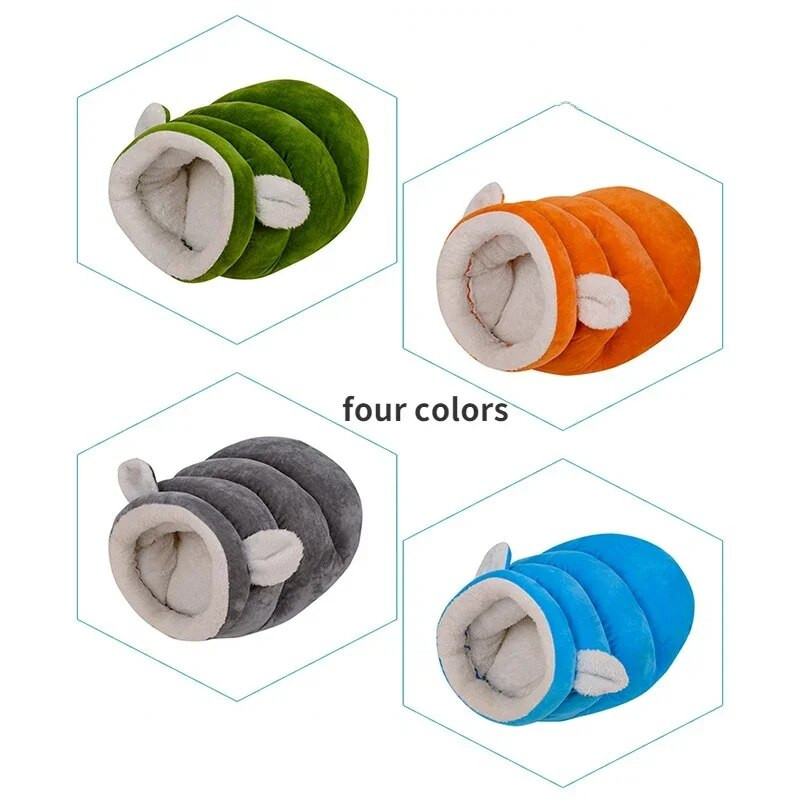 Затворена котешка тоалетна топла домашна котка спален чувал коте кученце удебелена къща зима малко куче полузатворено легло консумативи за домашни любимци