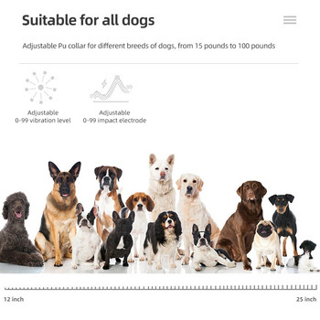 800m Electric Dog Training Colla Shocker Anti Barking Συσκευή Τηλεχειριστηρίου Αδιάβροχο επαναφορτιζόμενο για σκύλους όλων των μεγεθών