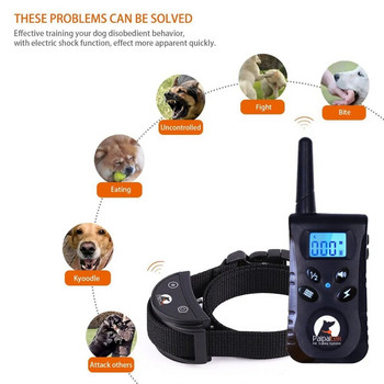 Paipaitek 500yd Dog Training Collar Anti Bark Shocker for S/M Dogs Ηλεκτρικό κολάρο σκύλων με τηλεχειριζόμενο επαναφορτιζόμενο αδιάβροχο