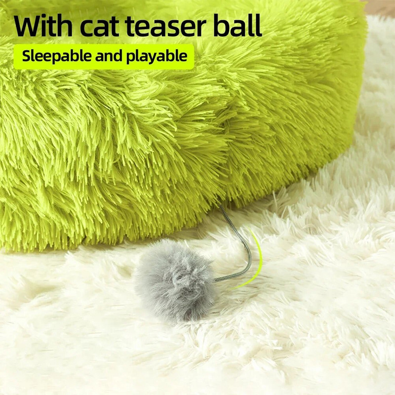 Котешко гнездо Триъгълник Сладка мека рошава постелка Вътрешно куче Легло за котка Консумативи за домашни любимци Подвижна възглавница за пране в машина за малки домашни любимци