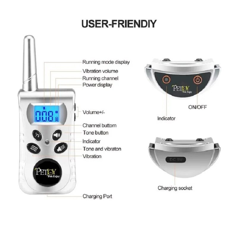 Вибриращ нашийник за котки с дистанционно управление, нашийник за обучение на котки и кучета с обхват 1600 фута за малки и средни кучета, вибрационен звуков сигнал, водоустойчив нашийник за кучета