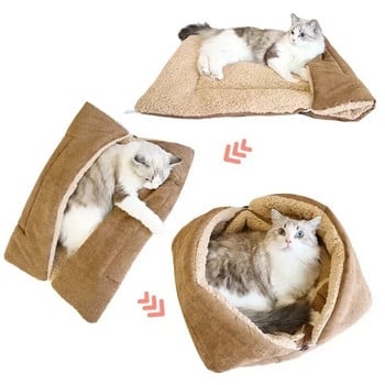 Μαλακό πολυλειτουργικό αναδιπλούμενο στρώμα κατοικίδιων για γάτες ζεστό παχύ κρεβάτι γάτας για γάτες Μικρά σκυλιά Εσωτερικό κρεβάτι για γατάκι κρεβάτι για γάτα Προμήθειες για κατοικίδια χαλάκι ύπνου