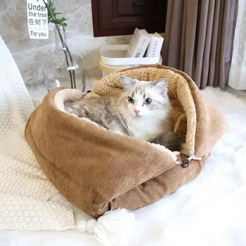 Топло удебелено котешко легло Мека многофункционална сгъваема подложка за домашни любимци за котки Малки кучета Вътрешно легло за котенца Подложка за спане на котки Стоки за домашни любимци