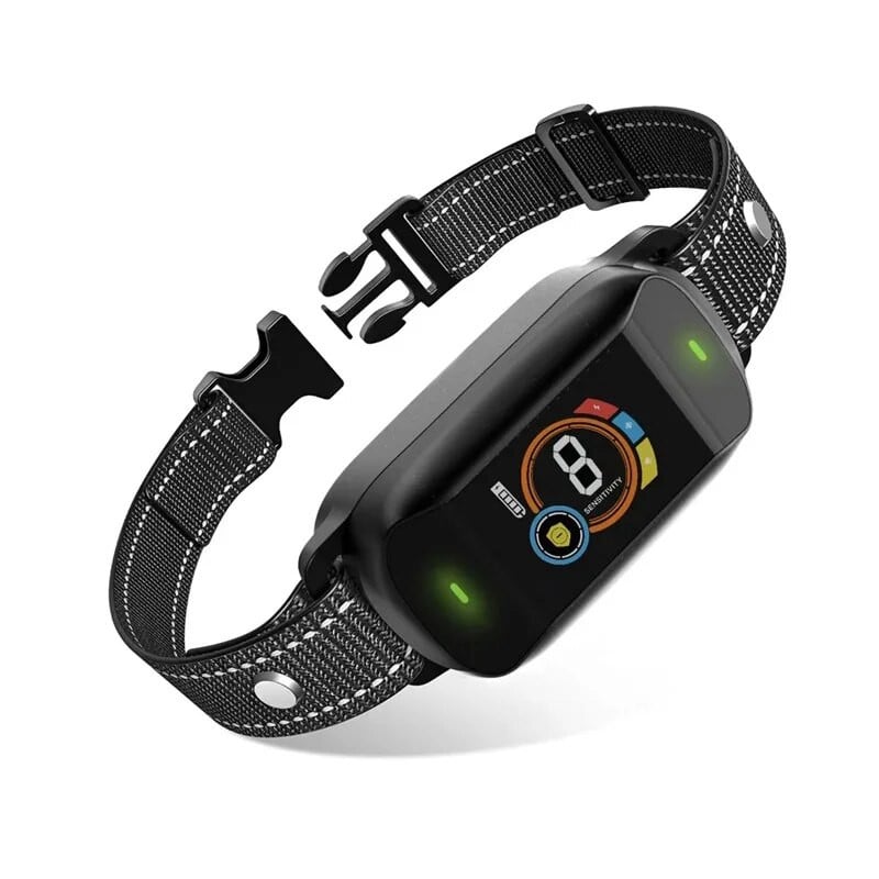 Устройство за борба с лаенето на кучета Електрически нашийник за обучение на кучета Нашийник за кучета с USB зареждане, спиране на лаенето, вибрации, устройства против лай