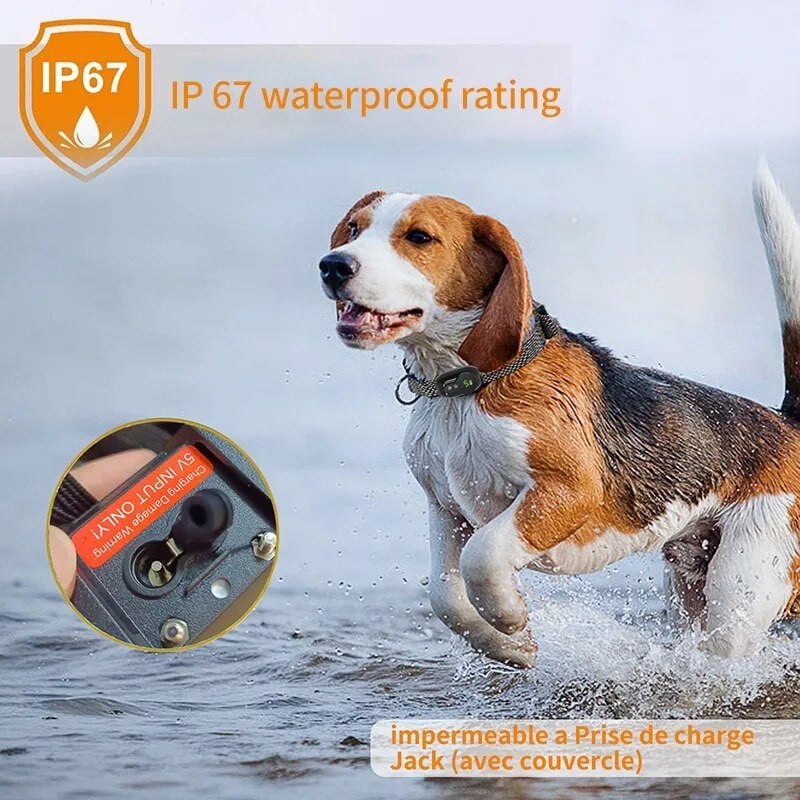 Водоустойчив нашийник срещу лаене за кучета Акумулаторна интелигентна автоматична запушалка за лаене Ефективен репеллер за домашни любимци Нашийник против лаене за кучета Дистанционно