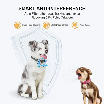 NO Shock Интелигентен автоматичен анти-лай нашийник за кучета N HD цифров дисплей IP67 Водоустойчив нашийник за обучение на кучета Спрете лаенето