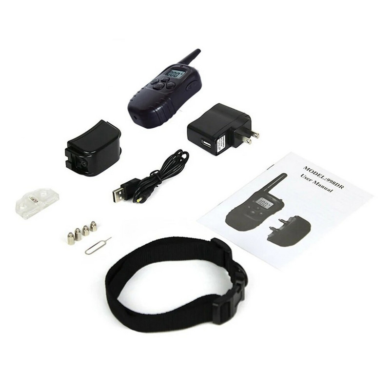 300M E-нашийник за обучение на домашни кучета с дистанционно нашийник против лай с електрически удар 4 режима на обучение Нашийник с лаене на кучета за малко средно куче