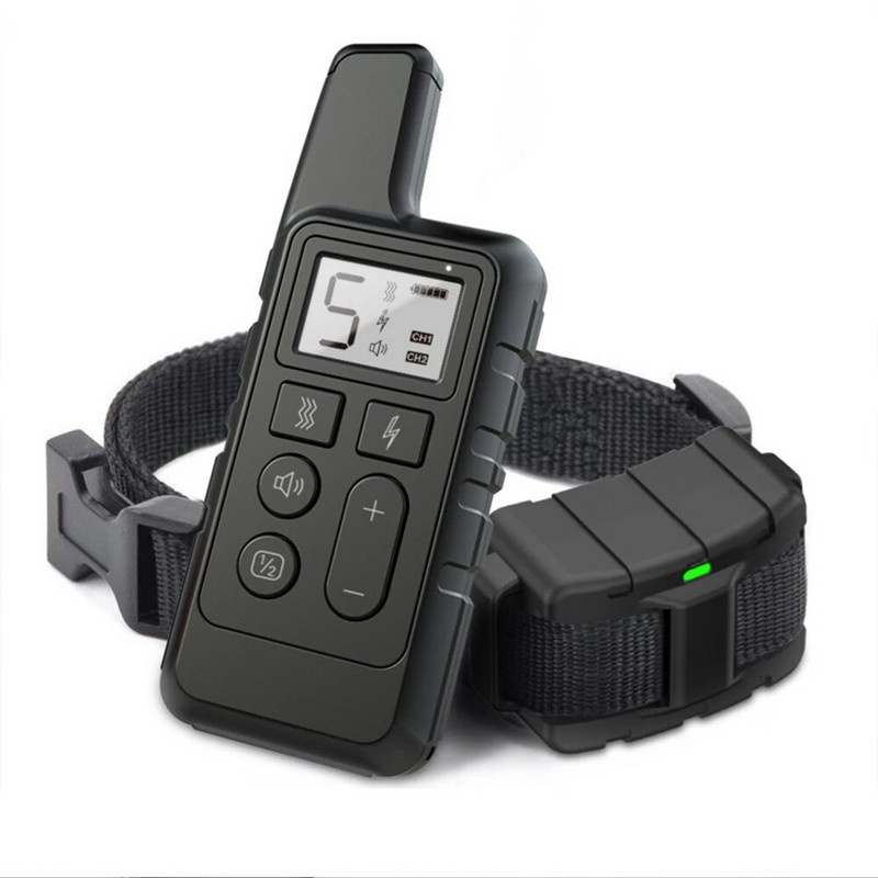 Устройство за обучение на кучета Устройство за лай 500M Дистанционно управление Предупреждение за електрически удар Предупреждение за вибрации за домашни любимци Електронен нашийник