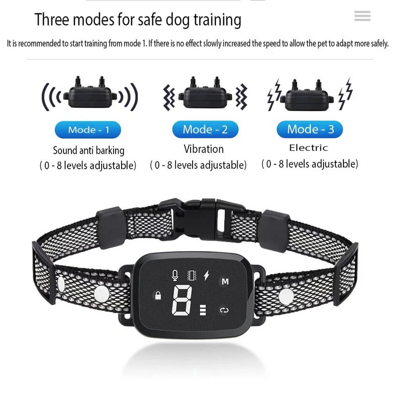 За 1 куче Smart Automatic Shock Collar Training Touch Digital Display Акумулаторно водоустойчиво устройство за обучение на кучета Нашийник за домашни любимци