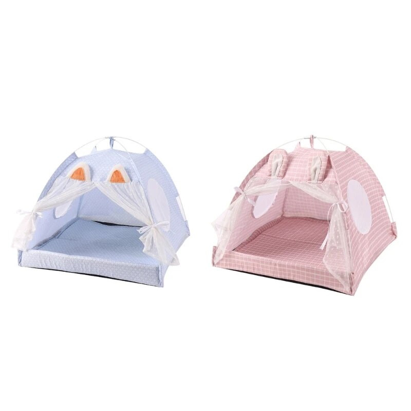 ново котешко легло Малки кучета Къща за палатка Лятна кученце Пещера Подвижна двустранна възглавница