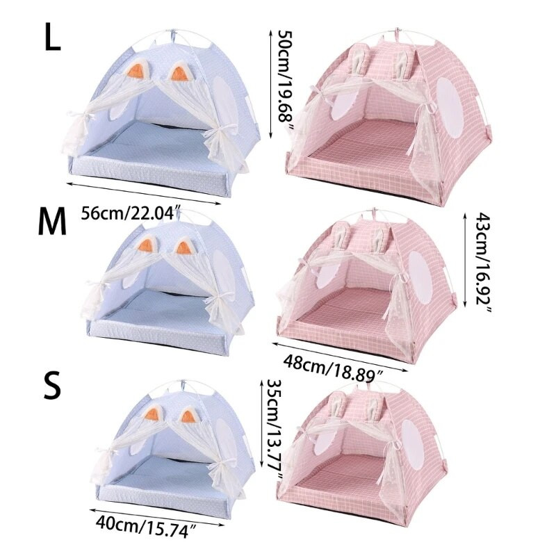 ново котешко легло Малки кучета Къща за палатка Лятна кученце Пещера Подвижна двустранна възглавница