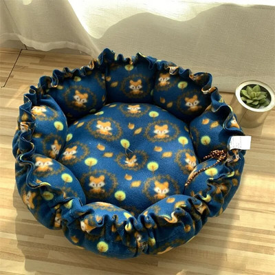Állítható kisállatágy Pet Nest ágy kisállatpárna macskáknak kölyökkutyáknak kellékek húzózsinór Kreatív puha, meleg fészek kettős használatra