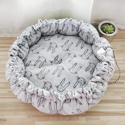 Állítható kisállatágy Pet Nest ágy kisállatpárna macskáknak kölyökkutyáknak kellékek húzózsinór Kreatív puha, meleg fészek kettős használatra