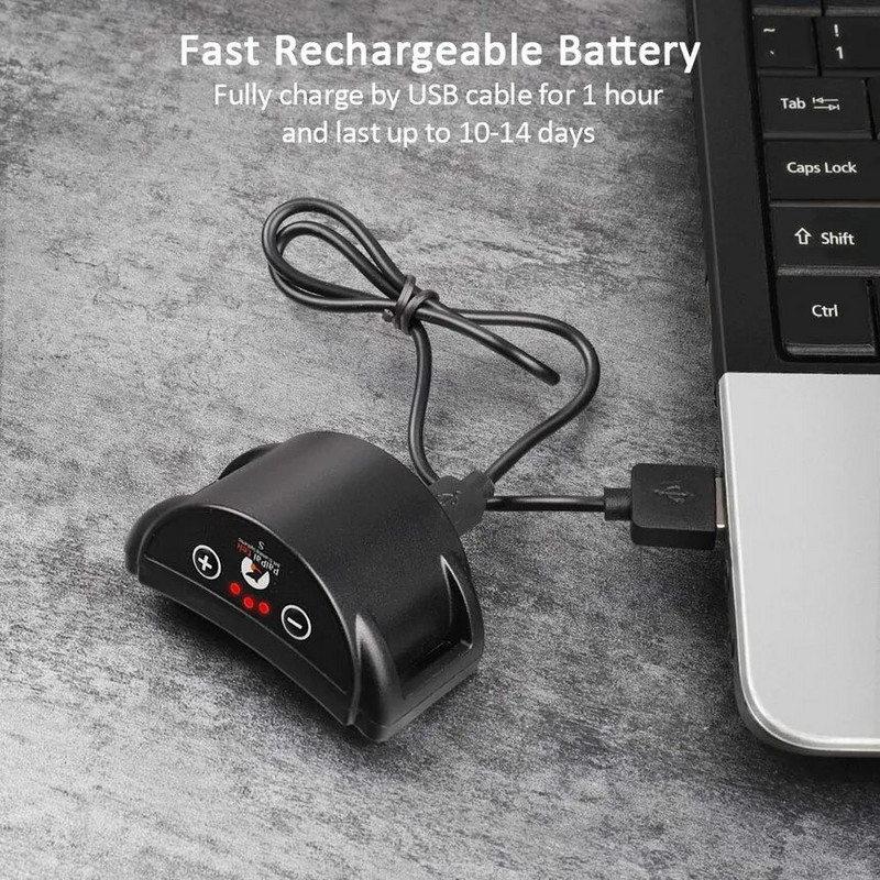 Нашийник против лай за домашни любимци Автоматичен нашийник против лай IP65 Водоустойчив 5 режима на обучение Нашийник за обучение на кучета Колие Dropship