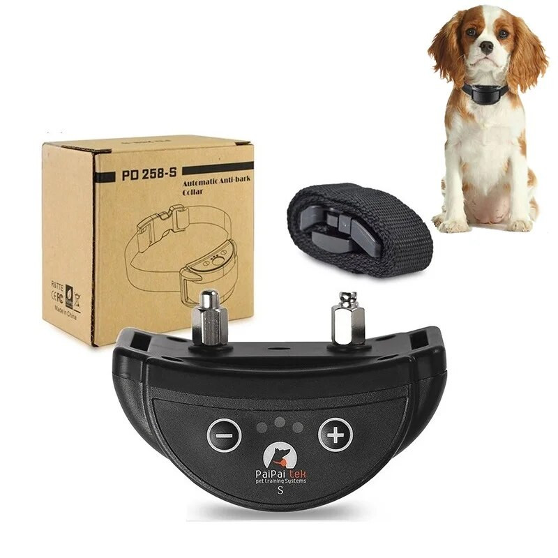 Нашийник против лай за домашни любимци Автоматичен нашийник против лай IP65 Водоустойчив 5 режима на обучение Нашийник за обучение на кучета Колие Dropship