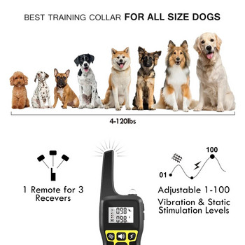 1000M Dog Anti-Bark Remote Collar 433HZ Electric Dog Training Collar Universal Dog Collar Waterproof Rechargeable Freeshiping