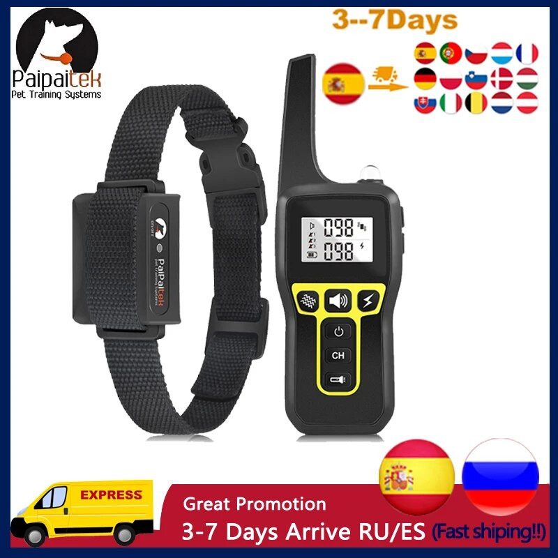 1000M дистанционен нашийник против лай за кучета 433HZ Електрически нашийник за обучение на кучета Универсален нашийник за кучета Водоустойчив акумулаторен Безплатна доставка