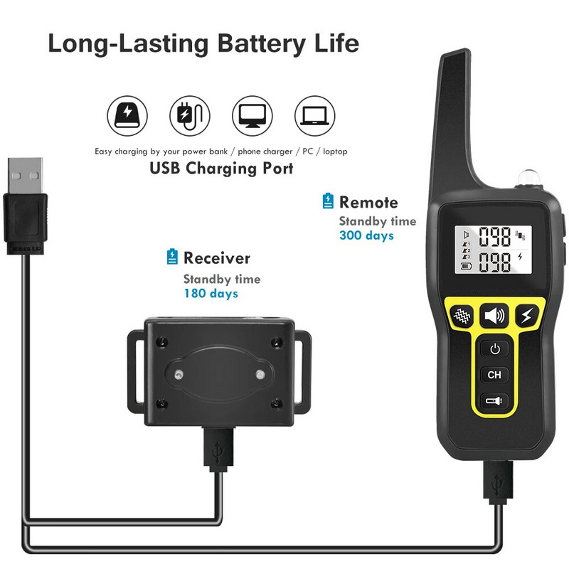 1000M дистанционен нашийник против лай за кучета 433HZ Електрически нашийник за обучение на кучета Универсален нашийник за кучета Водоустойчив акумулаторен Безплатна доставка