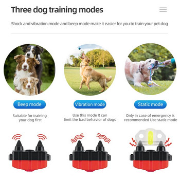 Ηλεκτρικό κολάρο εκπαίδευσης σκύλων 500m Αδιάβροχο επαναφορτιζόμενο κολάρο κατοικίδιων ζώων κατά του φλοιού για σκύλους Ηλεκτρικό σοκ