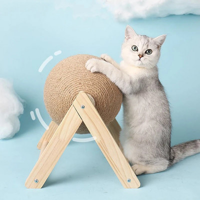 Παιχνίδι γάτας με μπάλα που γρατσουνίζει γατάκι Σιζάλ Σχοινί μπάλας σανίδας λείανσης πατούσες Παιχνίδια Γάτες Ξυστή Ανθεκτικά στη φθορά Προμήθειες για έπιπλα κατοικίδιων ζώων