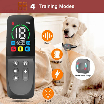 Нашийници за обучение на кучета с дистанционно управление, нашийник за вибрационно обучение на кучета с RC 3 режима на обучение 2640FT акумулаторен електронен нашийник