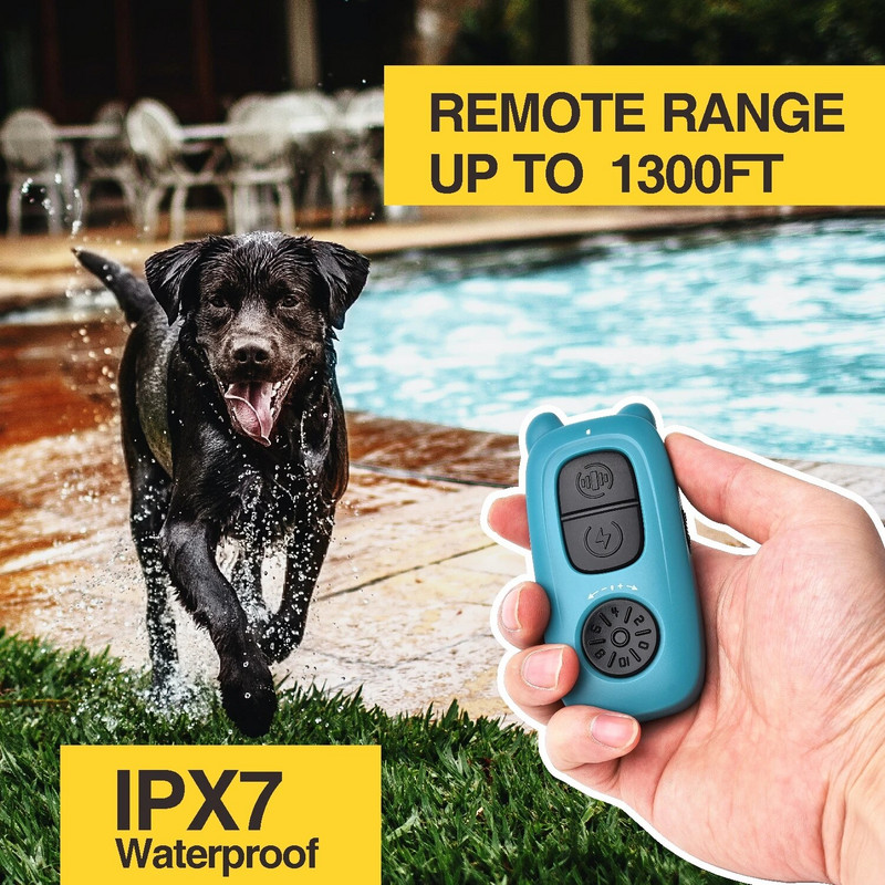 400M kaugjuhtimispuldiga koerte põrutusrihm Laetav haukumisvastane koera kaelarihm elektrišoki treenimine lemmikloomade koolitaja kaelarihm veekindel