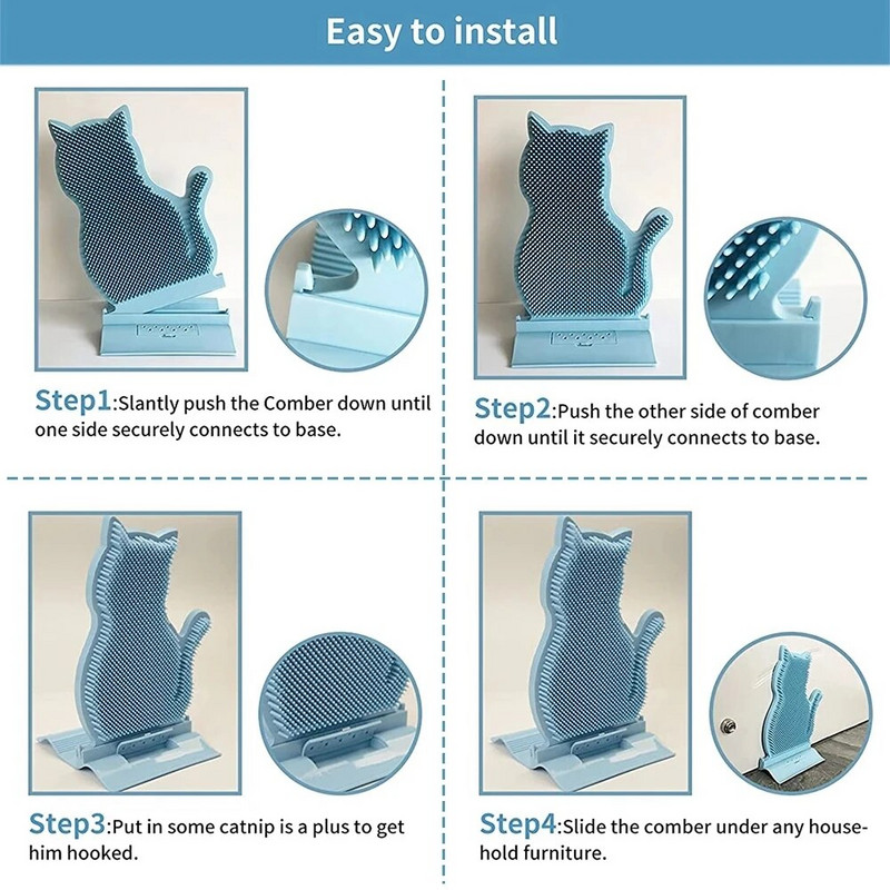 Масажна четка за котки Устройство за триене Масажна четка Четка за котки Устройство за къпане Подстригване Четки за драскане на стени Гребен Аксесоари за домашни любимци