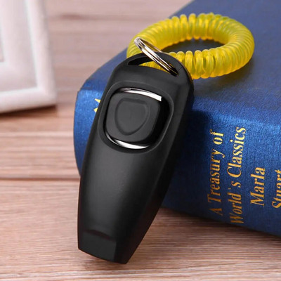 Pet Clicker Dog Training Whistle Pet Dog Cat Training Sound Pet Dog Trainer Assistive Guide with Key Ring Dog Pet Supplies