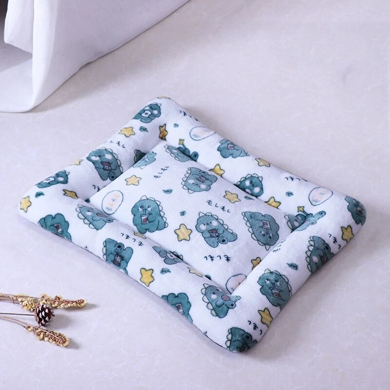 Фланелено квадратно легло за котки, кучета, удобна мека миеща се възглавница за сфинкс, резервна подложка за къща за домашни любимци, диван с анимационни котки