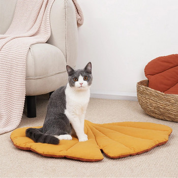 Σχήμα φύλλου στρώματος γάτας Φωλιά γάτας και σκύλου Διαθέσιμο κάλυμμα δαπέδου διπλής όψης Ζεστό και άνετο κρεβάτι γάτας με κινούμενα σχέδια