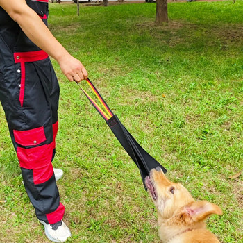 Обучение на кучета Кожа/плат Парцал за ухапване K9 Играчка за кученца Кърпа за ухапване на домашни любимци за трениране на захапка Игра Игра на дърпане на въже с дръжка