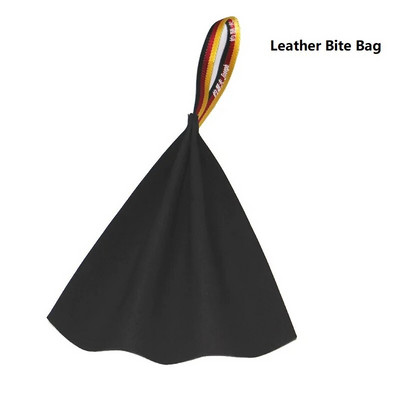 Šuns dresuojantis odinis/medžiaginis skuduras K9 šuniukų žaislas, skirtas augintiniams kandžioti, treniruoti įkandimo rankenėlę Žaiskite žaidimą „Tug of War“ su rankena