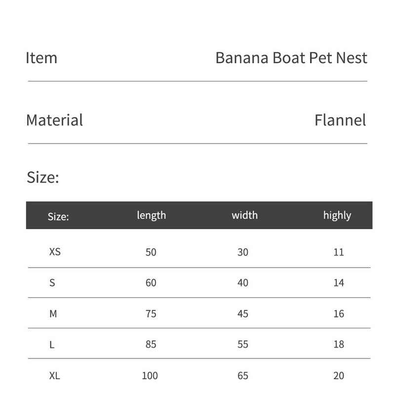 Hanpanda Подвижна миеща се анимационна бананова лодка Домашен любимец Чисто топло и меко кучешко легло Зимен спален котешки диван Памучна подложка
